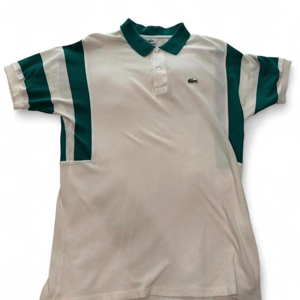White and green lacoste polo